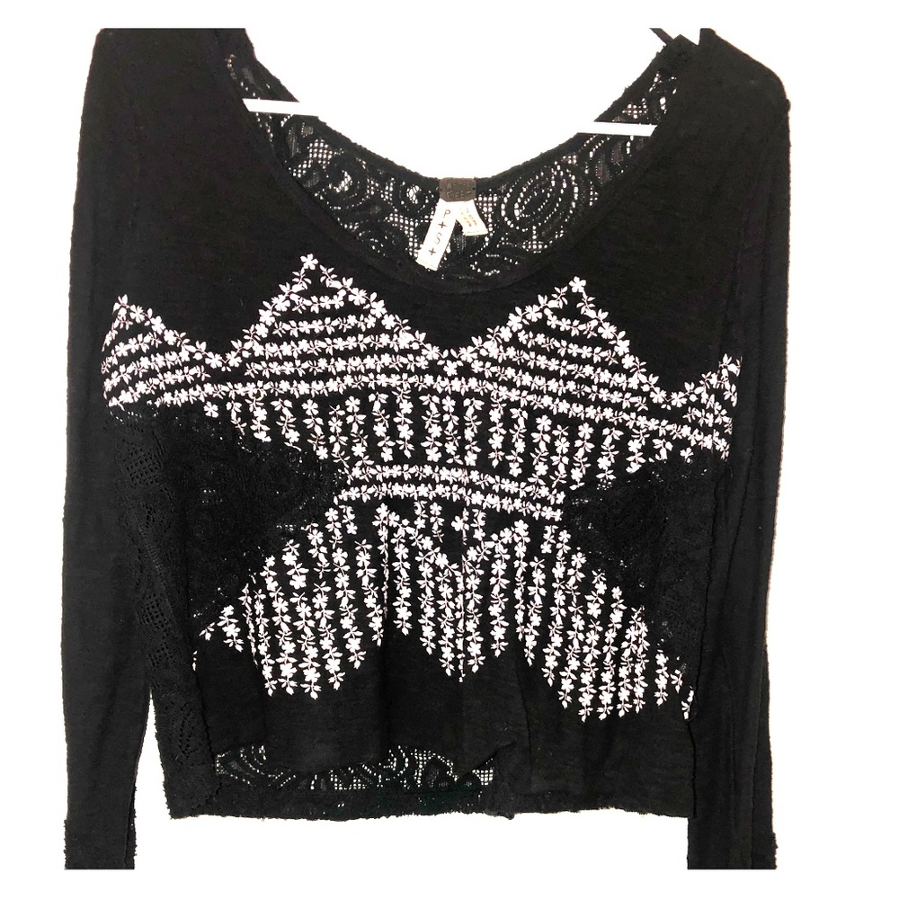 Free People Long Sleeve Crop Top